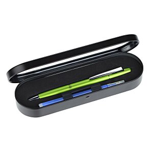 Additional Image 3 - a black rectangular object with a green and blue stripe