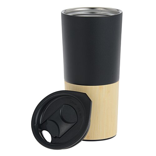 Additional Image 3 - a black and tan cup with a black lid