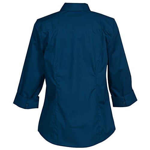Broadcloth No-Iron Stretch 3/4-Sleeve Dress Shirt - Ladies' Image 1 of 2