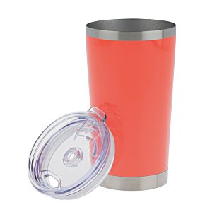 Additional Image 1 - a red and silver tumbler with a lid