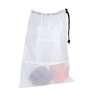 Additional Image 1 - a white mesh bag with a black string