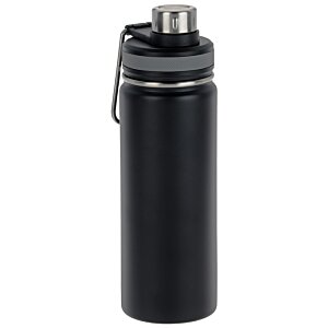 Additional Image 4 - a black water bottle with a silver cap