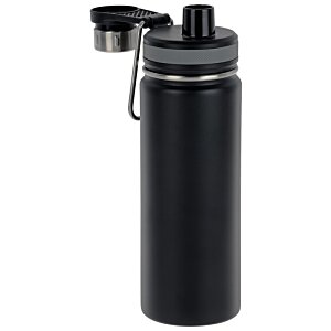 Additional Image 5 - a black water bottle with a black cap