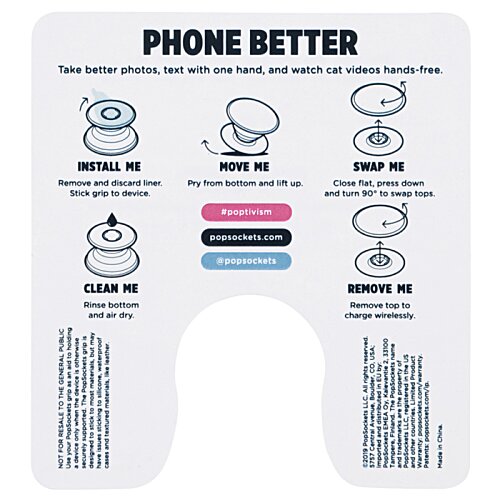 Swappable PopSockets PopGrip - Backspin Image 2 of 6