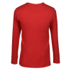 a red long sleeved shirt