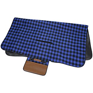Additional Image 1 - a blue and black plaid blanket