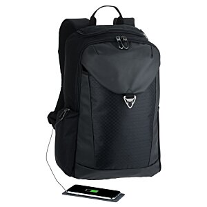 Additional Image 3 - a black backpack with a usb cable