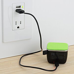 Additional Image 4 - a black and green power cord plugged into a white wall