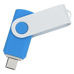 Additional Image 1 - a blue and white usb flash drive