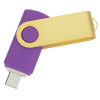 View Image 2 of 5 of Swivel USB-C Drive - Gold - 8GB