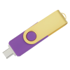 View Image 3 of 5 of Swivel USB-C Drive - Gold - 8GB
