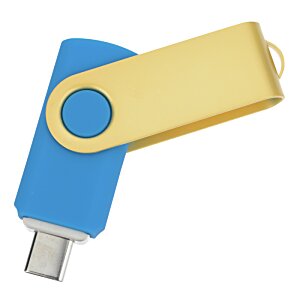 Additional Image 1 - a blue and yellow usb flash drive
