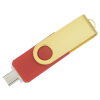 View Image 3 of 5 of Swivel USB-C Drive - Gold - 32GB