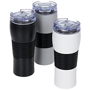 Additional Image 1 - a group of black and white tumblers