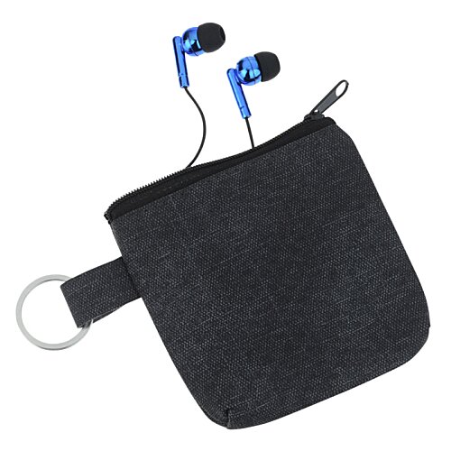 Metallic Ear Buds with Pouch Image 1 of 2
