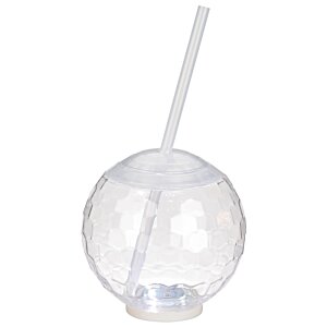 Additional Image 1 - a clear plastic straw with a round white lid
