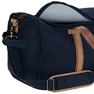 Additional Image 2 - a blue duffel bag with brown straps