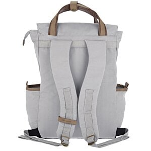 Additional Image 2 - a white backpack with brown straps