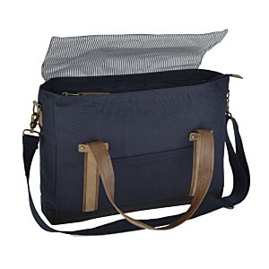 Additional Image 2 - a blue bag with brown straps
