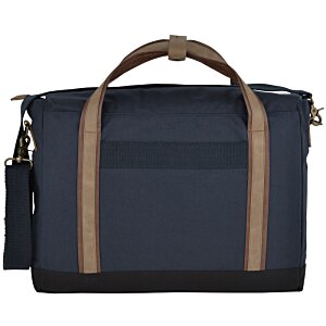 Additional Image 1 - a blue bag with brown handles