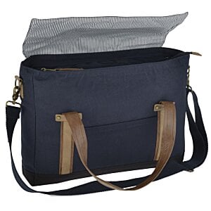 Additional Image 2 - a blue bag with brown straps