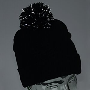 Additional Image 1 - a black hat with a pom