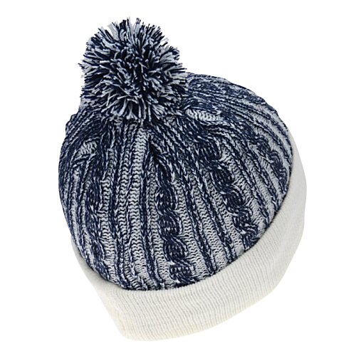 Additional Image 1 - a blue and white knitted hat