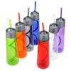 a group of colorful bottles with straws