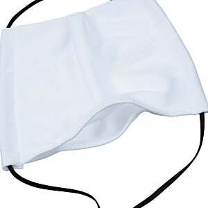 Additional Image 1 - a white face mask with black straps