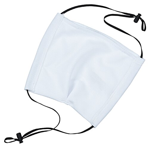 Additional Image 2 - a white face mask with black string