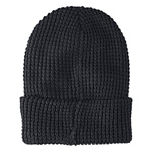 Additional Image 3 - a black knit hat on a white background