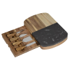 View Image 3 of 3 of Black Marble Cheese Board Set