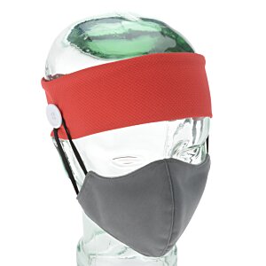 Additional Image 2 - a face mask with a red band