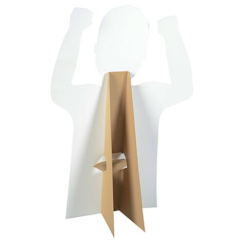 Additional Image 1 - a wooden stand with a person's shadow