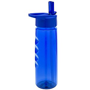 Additional Image 1 - a blue water bottle with a straw