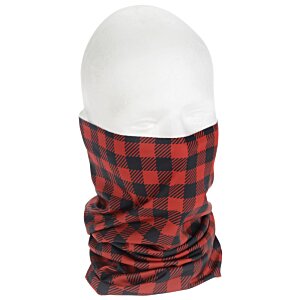Additional Image 3 - a white head with a red and black plaid bandana