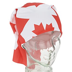 Additional Image 3 - a red and white hat with a maple leaf pattern
