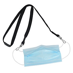 Additional Image 2 - a blue face mask with a black strap