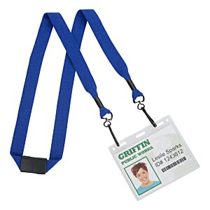 Additional Image 1 - a blue lanyard with a id card