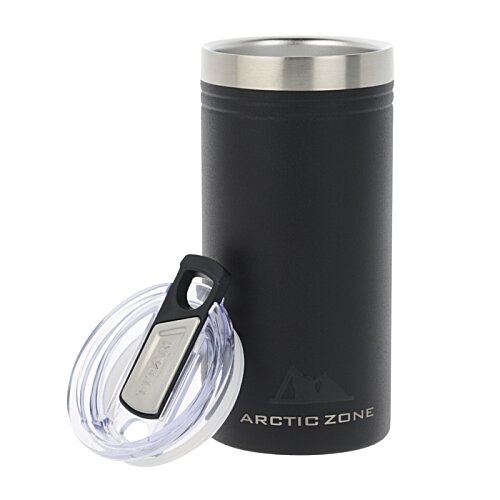 Additional Image 4 - a black and silver tumbler