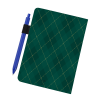 a pen on a notebook