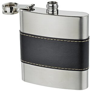 Additional Image 1 - a metal flask with a black stripe