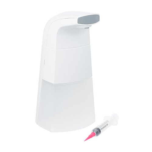 Additional Image 1 - a white soap dispenser with a red pen