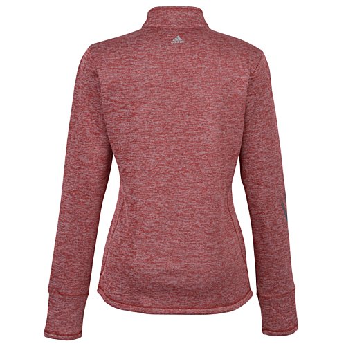 adidas 3 Stripe Brushed Heather 1/4-Zip Pullover - Ladies' Image 1 of 2