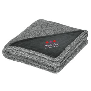 Additional Image 1 - a grey blanket with a black corner