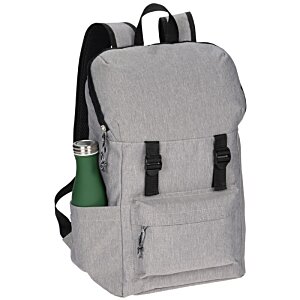 Additional Image 2 - a grey backpack with a green bottle