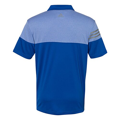 adidas Heathered 3-Stripes Colourblock Polo Image 1 of 1