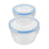 a stack of plastic containers