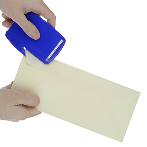 Additional Image 4 - a person using a blue container to seal a piece of paper