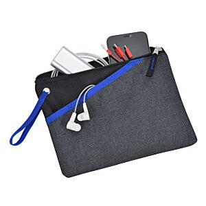 Additional Image 1 - a black and blue pouch with a blue strap